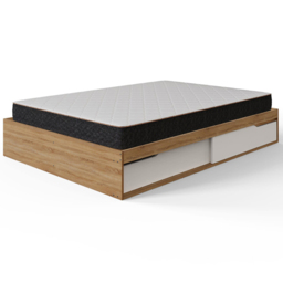 GFW Kai Oak and White Double 2 Drawer Platform Storage Bed - thumbnail 3