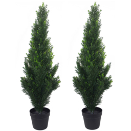 Leaf Topiary Cedar Cypress Artificial Tree in Pot 90cm 2 Pack - thumbnail 1