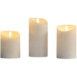 White Cosy Cotton Fragranced 3 Piece LED Candle Set