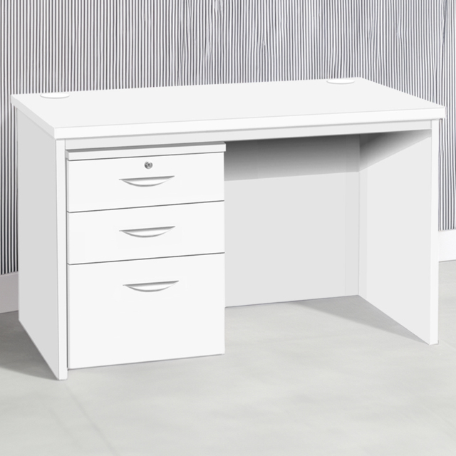 R White Cabinets White Large 3 Drawer Filing Home Office Desk - image 1