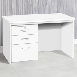 R White Cabinets White Large 3 Drawer Filing Home Office Desk - thumbnail 1