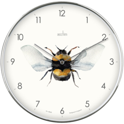 Acctim Society Chrome Effect Bee Round Wall Clock 30cm