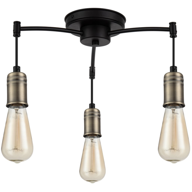 Cosylyte Linton Matt Antique Brass 3 Light Ceiling Light - image 1