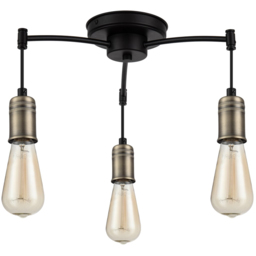 Cosylyte Linton Matt Antique Brass 3 Light Ceiling Light