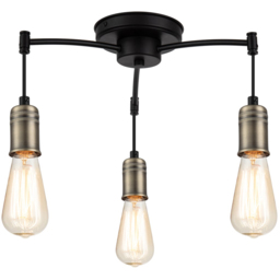 Cosylyte Linton Matt Antique Brass 3 Light Ceiling Light - thumbnail 3