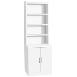 R White Cabinets 2 Door White Desk Height Cupboard with Hutch - thumbnail 2