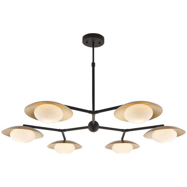 Merano Tivoli Gold and Dark Bronze 6 Light Ceiling Semi Flush - image 1