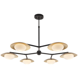 Merano Tivoli Gold and Dark Bronze 6 Light Ceiling Semi Flush - thumbnail 1