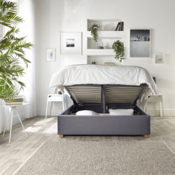 Catherine Lansfield Utopia Single Steel Velvet Ottoman Wing Bed - thumbnail 2