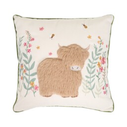 Meadow Highland Cow Cushion - thumbnail 1
