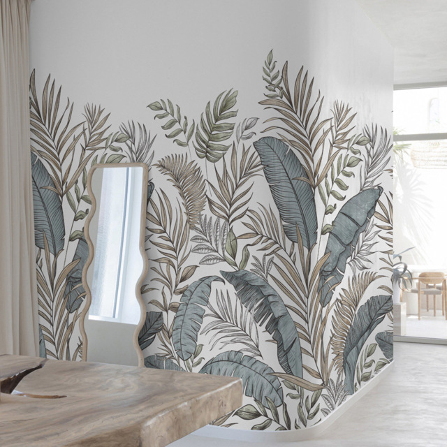 Grandeco Calobra Botanical Jungle Leaf 3 Lane Wall Mural - image 1