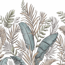Grandeco Calobra Botanical Jungle Leaf 3 Lane Wall Mural - thumbnail 2