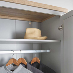 Home Source Avon 2 Door Grey Wardrobe - thumbnail 4