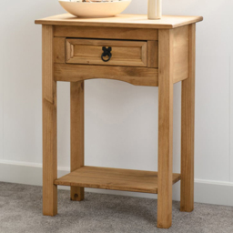 Seconique Corona Single Drawer Distressed Waxed Pine Console Table