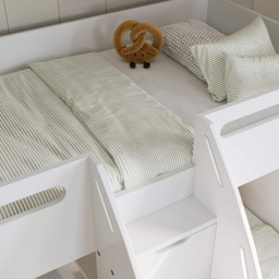 Flair Eddie White Triple Sleeper Bunk Bed with Storage - thumbnail 3
