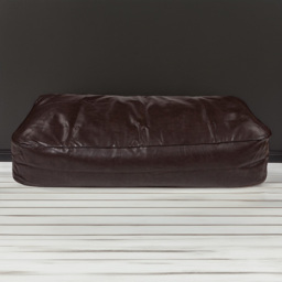 Kaikoo Single Chocolate Faux Leather Bean Bag Bed