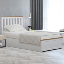 Comfy Living Single White Gas Lift Ottoman Bed