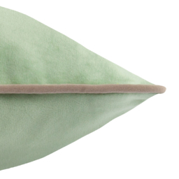 Furn Meridian Velvet Eucalyptus and Natural Cushion 45 x 45cm - thumbnail 3