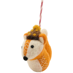 The Seasonal Gift Co. Felt Fox with Acorn Hat Hanging Decoration - thumbnail 2