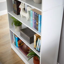 Home Source Clara 6 Drawer White Bookcase - thumbnail 3