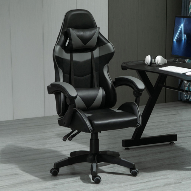 Grey Adjustable Tilt and Swivel Gaming Chair - image 1