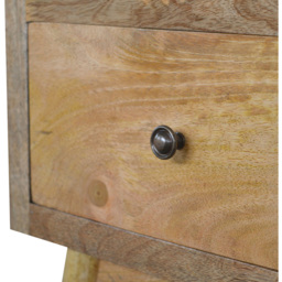 Artisan Furniture Brown 2 Drawer Nordic Style Solid Wood Bedside Table - thumbnail 4