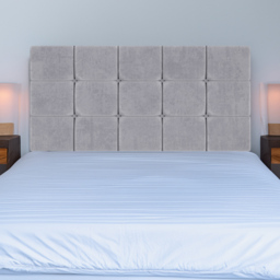 Bedmaster Pearl Super King Size Seal Grey Naples Velvet Squared Headboard - thumbnail 1
