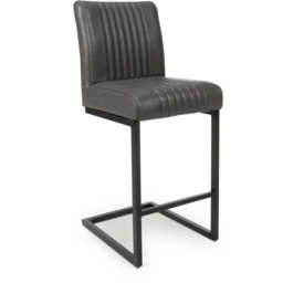 Archer Grey Leather Effect Bar Stool Set of 2 - thumbnail 2