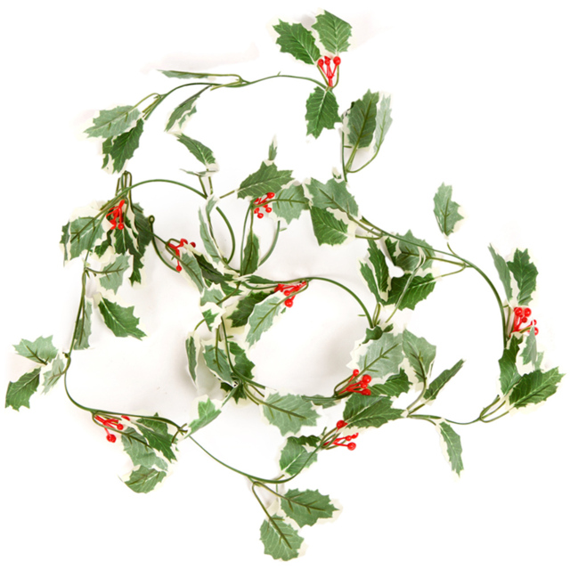 Best Artificial Holly Christmas Garland with Red Berries 210cm - image 1