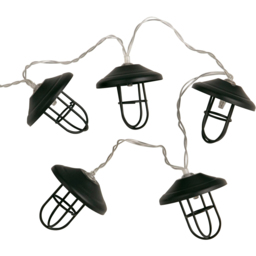 Lighting Collection IP44 Harbor Cage Solar LED Outdoor String Light - thumbnail 4