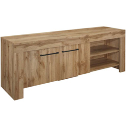 Compton 2 Door 2 Shelf Oak TV Unit - thumbnail 2