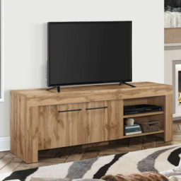 Compton 2 Door 2 Shelf Oak TV Unit