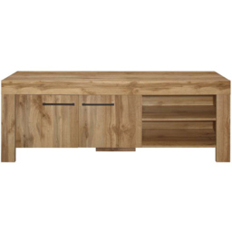 Compton 2 Door 2 Shelf Oak TV Unit - thumbnail 3