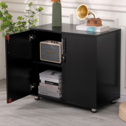 MMT Furniture Designs 2 Door Black Lockable Filing Cabinet