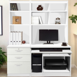 R White Cabinets Set 17 3 Drawer White Computer Desk