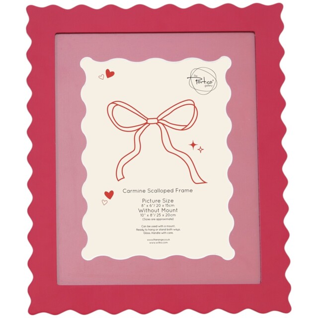 The Port. Co Gallery Carmine Pink Scalloped Photo Frame 8 x 6 inch - image 1