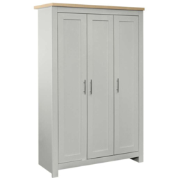Highgate 3 Door Grey and Oak Wardrobe - thumbnail 2