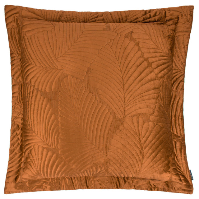 Paoletti Palmeria Rust Quilted Velvet Cushion - image 1