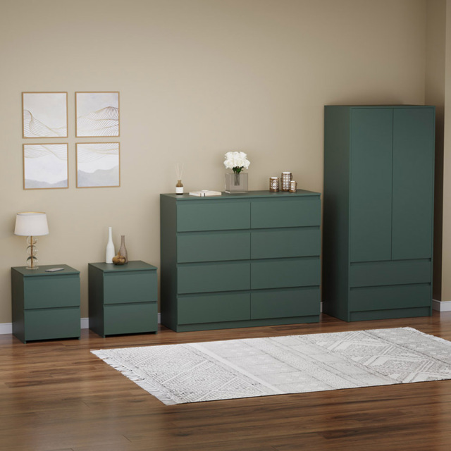 Vida Designs Denver 4 Piece Jasper Green Bedroom Furniture Set - image 1