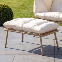 Artemis Home Cocona 2 Seater Cream PE Rattan Standing Egg Chair with Stool and Canopy - thumbnail 2