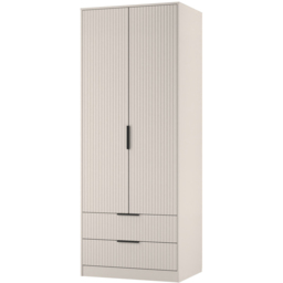 Crowndale Fluted 2 Door 2 Drawer Kashmir Matt Tall Wardrobe Ready Assembled - thumbnail 4
