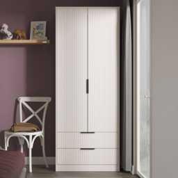 Crowndale Fluted 2 Door 2 Drawer Kashmir Matt Tall Wardrobe Ready Assembled - thumbnail 1