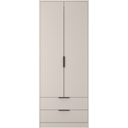 Crowndale Fluted 2 Door 2 Drawer Kashmir Matt Tall Wardrobe Ready Assembled - thumbnail 2