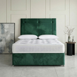 DS Living Kingsley Green Double Plush Divan Bed - thumbnail 3