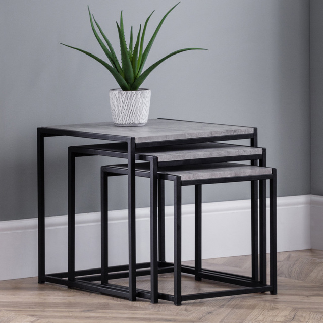Julian Bowen Staten Concrete Nest of Tables Set of 3 - image 1
