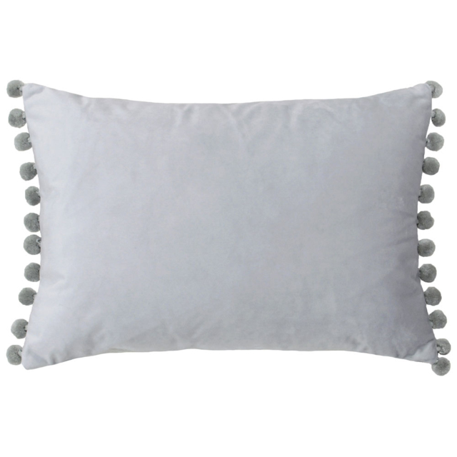 Paoletti Fiesta Dove Silver Pom Pom Velvet Cushion