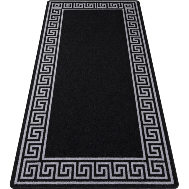 Smart Living Greekey Black and Grey Gel Back Non-Slip Door Mat 67 x 220cm - image 1