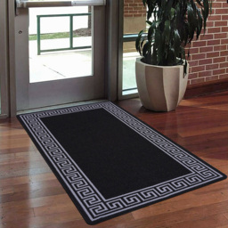 Smart Living Greekey Black and Grey Gel Back Non-Slip Door Mat 67 x 220cm - thumbnail 4