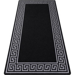 Smart Living Greekey Black and Grey Gel Back Non-Slip Door Mat 67 x 220cm