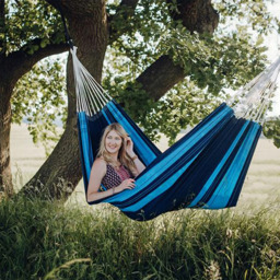 Amazonas Santana Blue Single Premium Traditional Cotton Garden Hammock Only - thumbnail 4